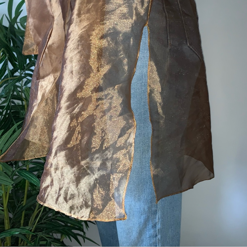 Vintage Metallic Bronze Wrap Blouse - Picture 16 of 16